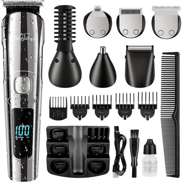 Beard Trimmer for Men - 18 Piece Beard Grooming Kit with Hair Clippers, Trimmer